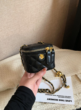 小香风儿童包包网红宝宝小金球菱格链条包小女孩外出配饰斜挎包