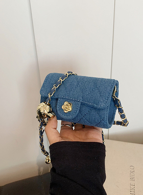 迷你小香风链条包包女式2024新款小巧精致腰包高级质感斜挎小方包