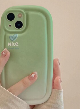 渐变绿opporeno12pro手机壳硅胶reno11\findx7男女一加ace3/12保护防摔vivos19pro/x100s/ultra全包iqooz9/12