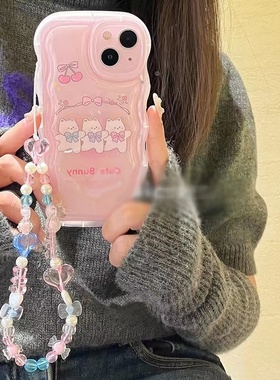可爱粉色蝴蝶结小熊适用红米k60至尊版手机壳硅胶k50/k30s女款note12urbo全包小米13ultra/12/11/civi3/2/1s
