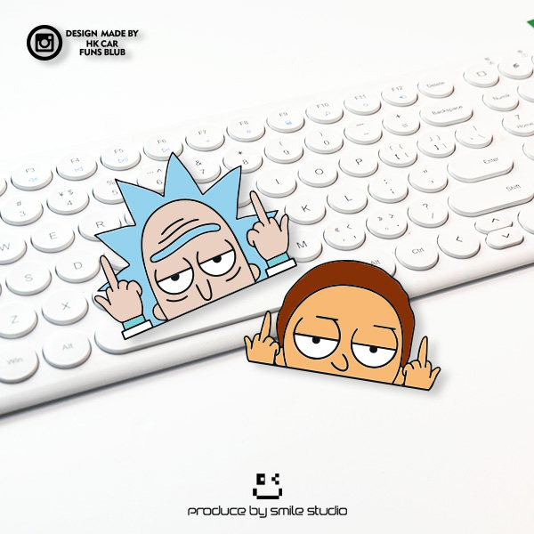 jdm搞笑动漫卡通科学家手势车窗贴纸反光车门贴汽车三角窗装饰贴