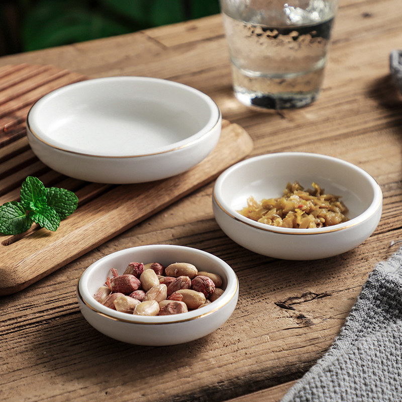 金边陶瓷碟泡菜碟韩式