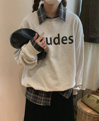 简约字母冬季新款韩版宽松卫衣