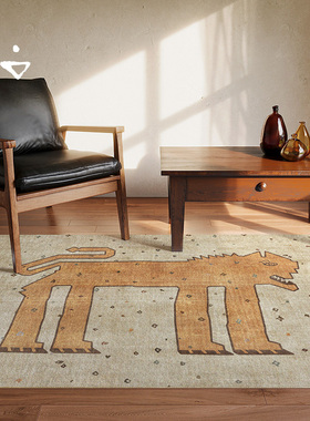 寻由圣湖豹波斯复古风客厅沙发茶几毯办公室书房卧室床边地毯防滑