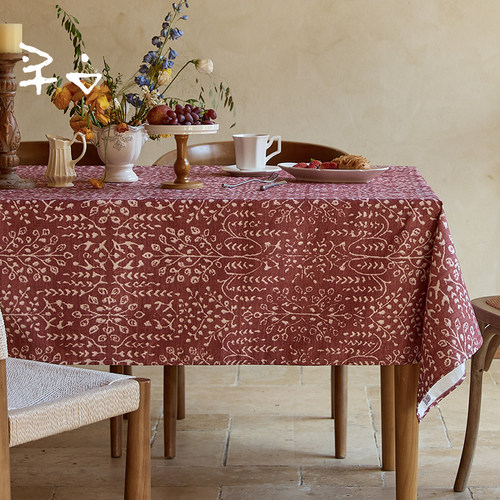 寻由新年圣诞复古餐厅桌布家用茶几桌罩桌面垫防水防油轻奢高级感