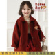 纳米绒大衣亲肤保暖外套过年服 娃娃领中长款 幼悠女童2025冬季 新款