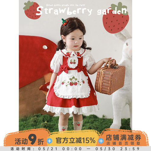 女童可爱休闲衬衫连衣裙