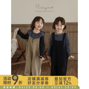 韩系百搭背带裤 幼悠女童2026春秋套装 儿童俏皮可爱柔软亲肤打底衫