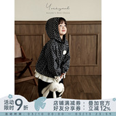 幼悠女童韩系小碎花淑女风连帽外套2026春秋元 上衣 气可爱休闲时尚