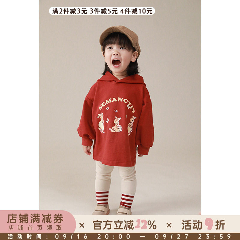 连帽卫衣裙！条纹两件套图片