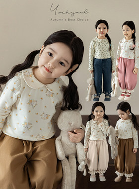 幼悠 女童四色娃娃翻领打底衫春秋乖甜可爱QQ弹弹柔糯舒肤休闲T恤
