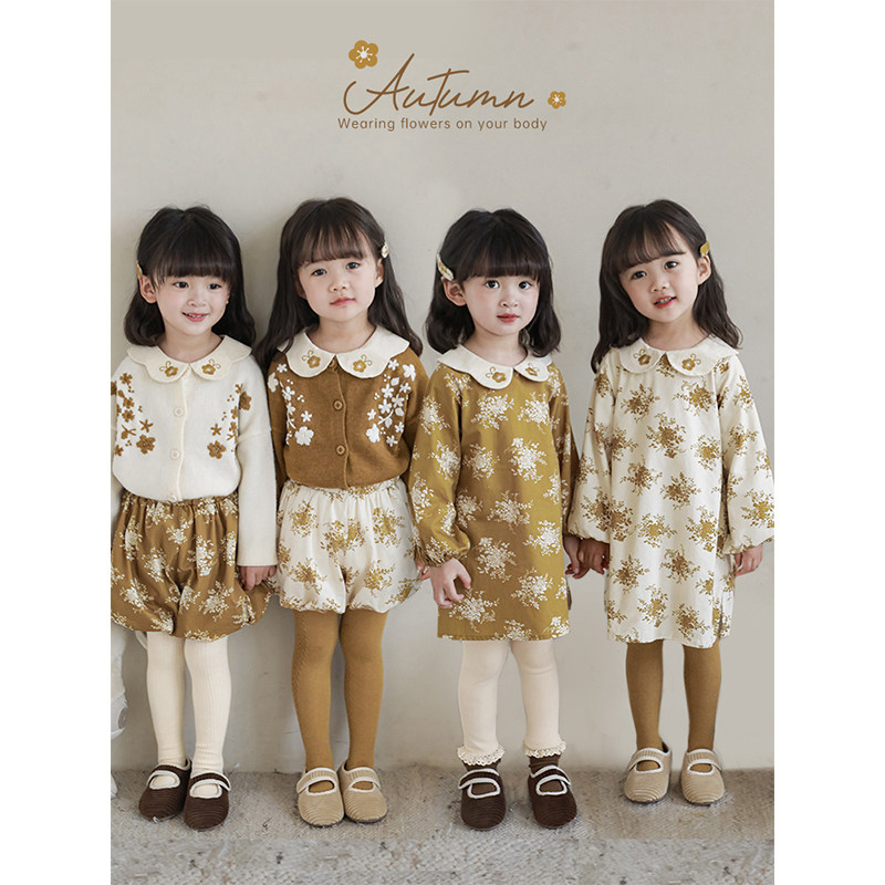 幼悠女童纷繁花影数码印花套装甜蜜花苞短裤花瓣翻领连衣裙多件套怎么看?
