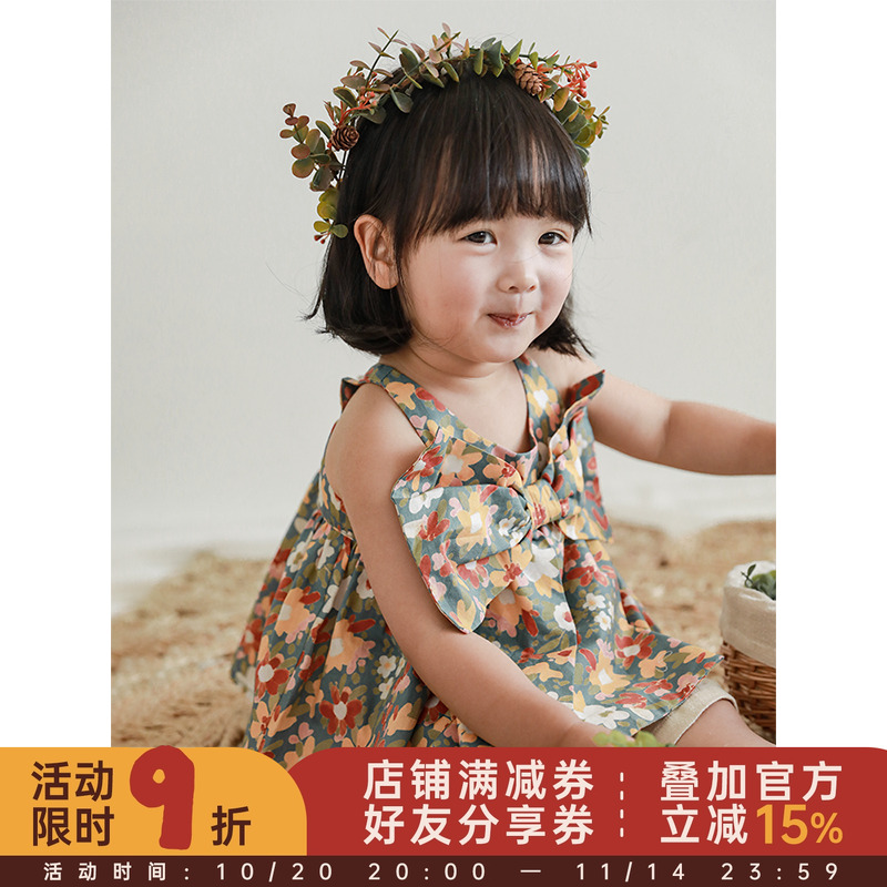 幼悠吊带甜美风立体透气大蝴蝶结