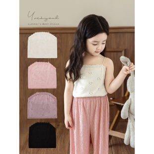 幼悠女童爱心镂空毛衣吊带2026夏季轻薄柔润凉爽透气百搭休闲背心