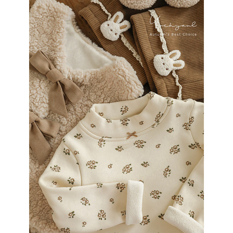 幼悠 女童加绒加厚半高领碎花打底衫2025冬季软糯柔弹防风保暖T恤,童装/婴儿装/亲子装,T恤,淘宝优惠券,粉丝福利购,淘宝优惠卷