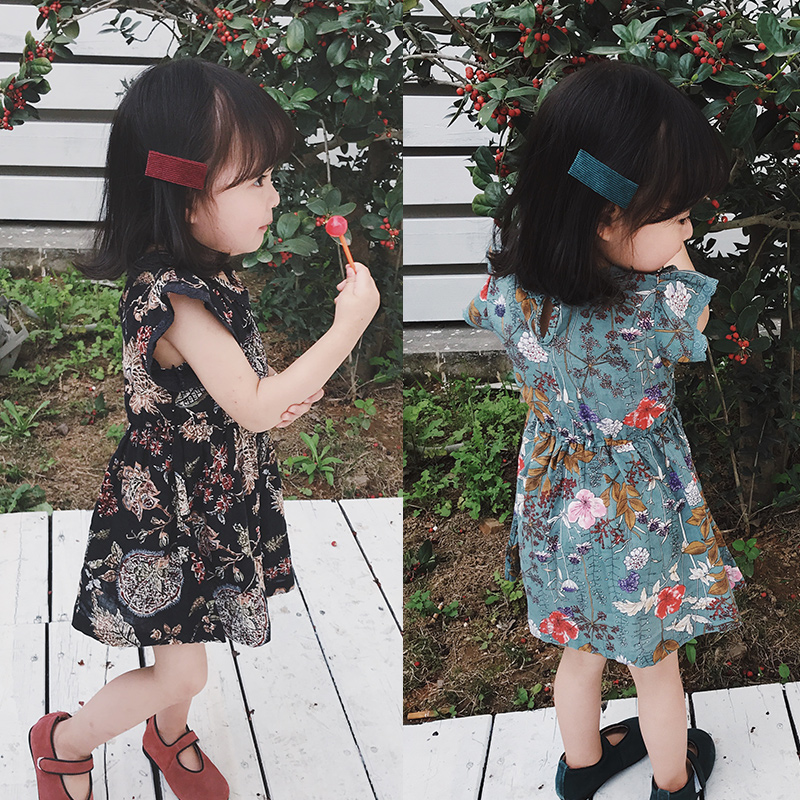 糖果爺爺 童裝兒童夏裝1-5歲女童吊帶裙連衣裙碎花公主裙寶寶裙子