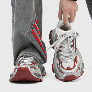 网面透气厚底国潮男鞋 猫眼老爹鞋 厚底休闲运动鞋 2025夏季 男款