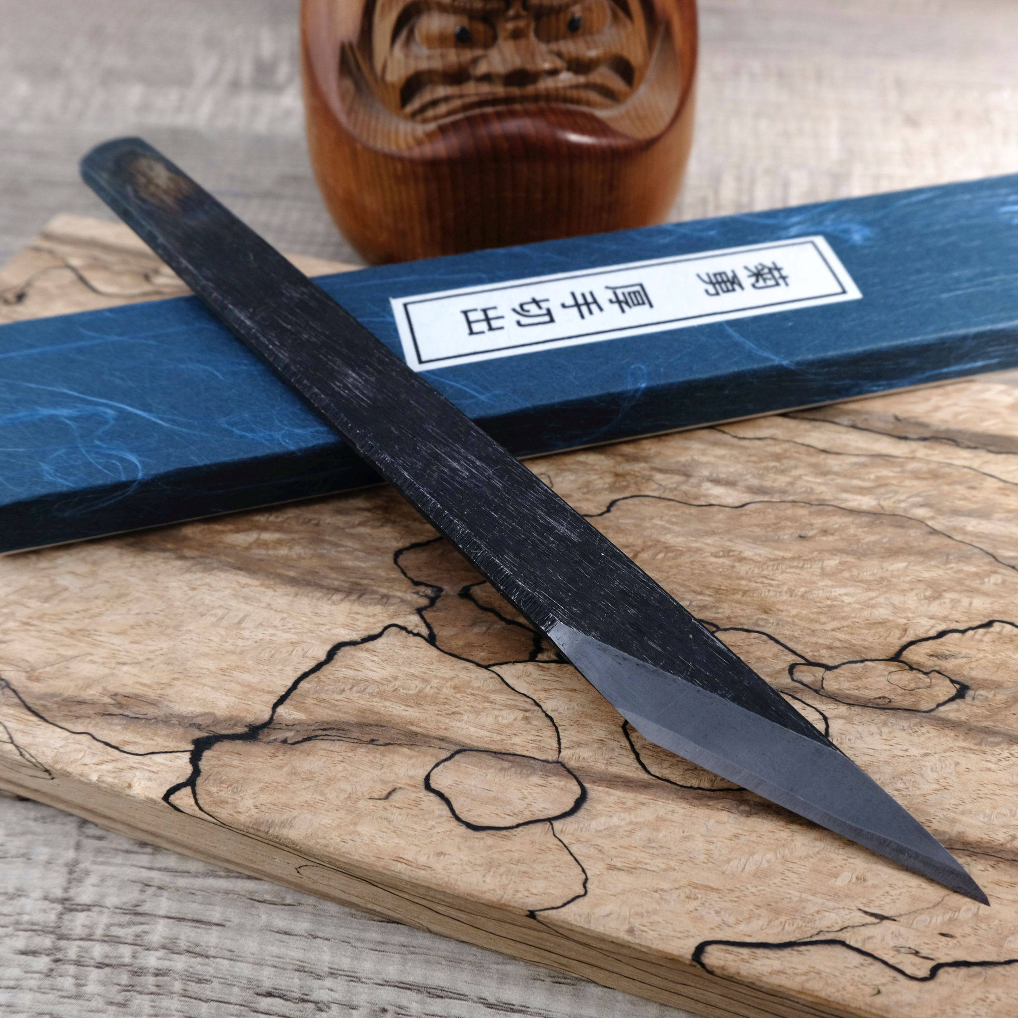 日本国秀厚手切出斜口嫁接小刀园林木工雕刻刀安来青纸钢天然砥石