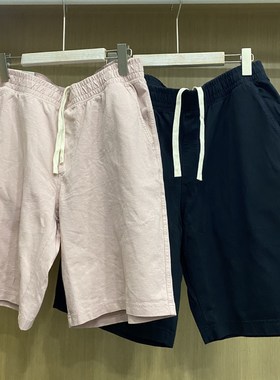 日单男装女装25夏季新款水洗针织松紧抽绳短裤宽松休闲中裤474129