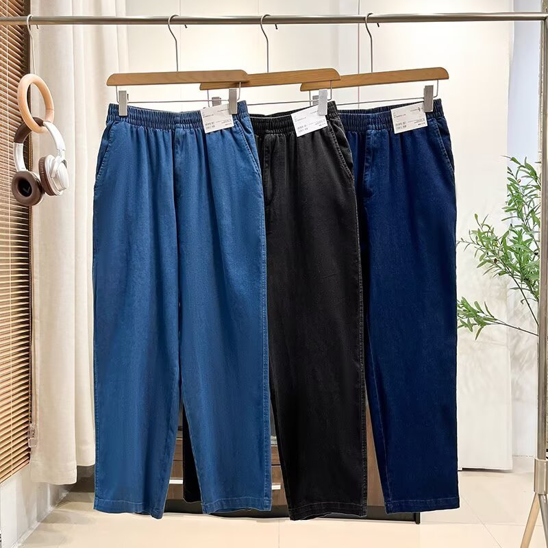 日单男女装弹力棉混纺舒适九分裤休闲牛仔休闲裤25秋冬新款479135