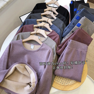三秒速热温暖保暖驼绒男女款情侣款秋冬加绒内衣秋衣秋裤保暖套装