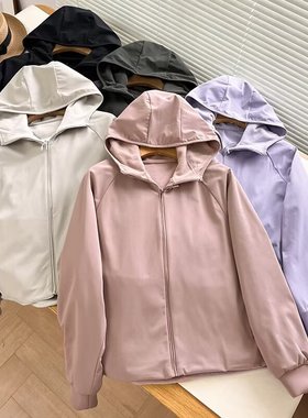 女装双面穿防风摇粒绒拉链连帽短外套户外防水冬季新款保暖479697