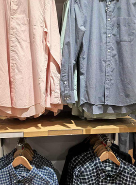 2025春新款男女装棉质宽松休闲格子长袖衬衫薄外套476015 473281