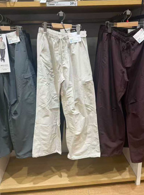 女装2026新款松紧腰抽绳休闲束脚长裤防紫外线工装裤伞兵裤483001