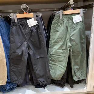 日系秋冬男女童工装裤内里时尚加绒束脚裤休闲长裤Y471379