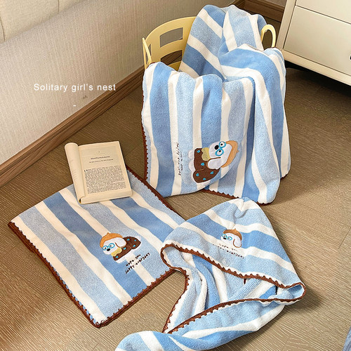 条纹ins风家用洗澡毛巾