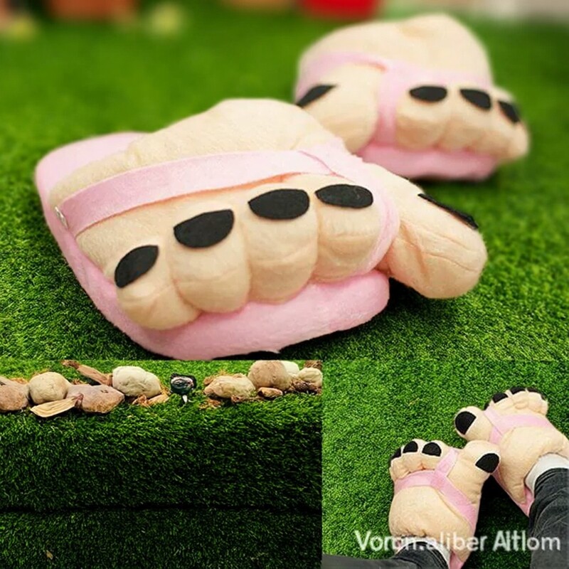 秋冬防滑情侣拖鞋韩式动物脚垫型鞋子室内取暖棉鞋冬季暖脚神器