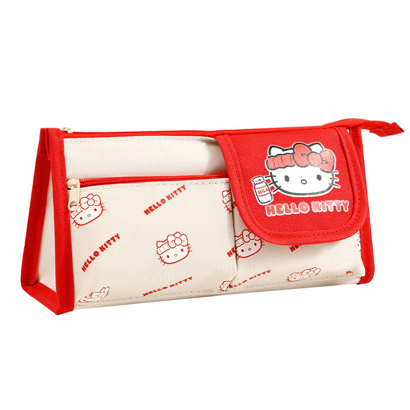 正版三丽鸥helloKitty联名文具笔袋女孩高颜值小学生大容量哈喽kt