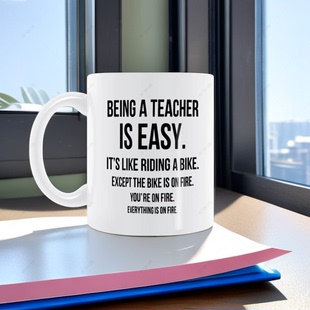 isEasy Being Teacher 礼物陶瓷咖啡马克杯学生 Mug教师节毕业季