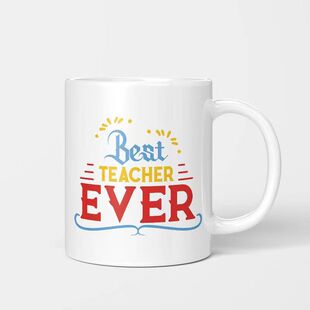 Best teacher Ever 送给老师的杯子 教师专用水杯 生日礼物马克杯