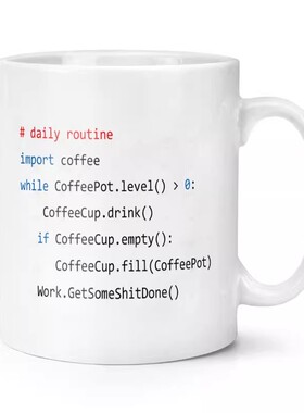 Python Program Software Developer 程序员代码 陶瓷马克杯杯