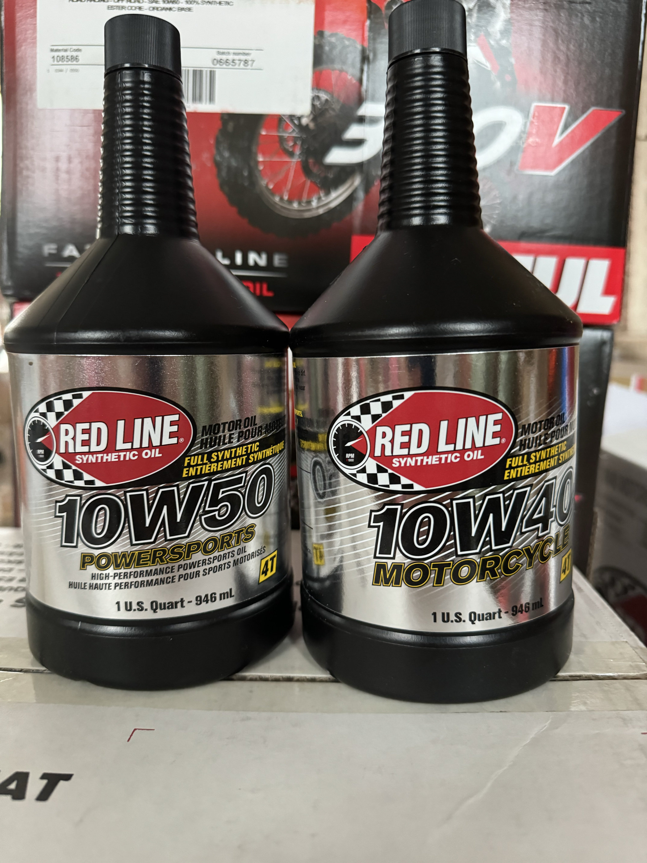 美国红线酯类高性能10W-40 10W-50全合成摩托车机油946ml