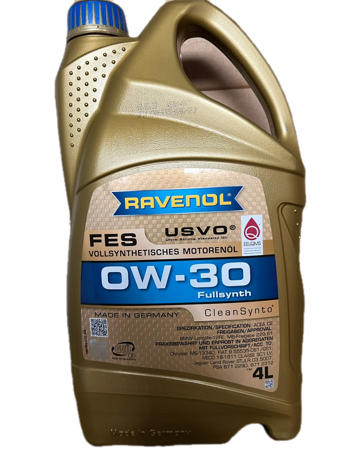 德国进口ravenol 拉锋fes全合成机油0w-30 汽车发动机润滑油 4l