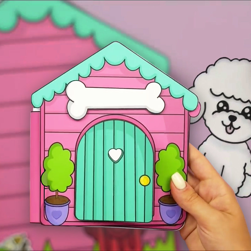 狗狗之家安静书小狗比熊豆本儿童益智启蒙手工亲子互动专注力diy,玩具/童车/益智/积木/模型,手工折纸/剪纸书,淘宝优惠券,粉丝福利购,淘宝优惠卷