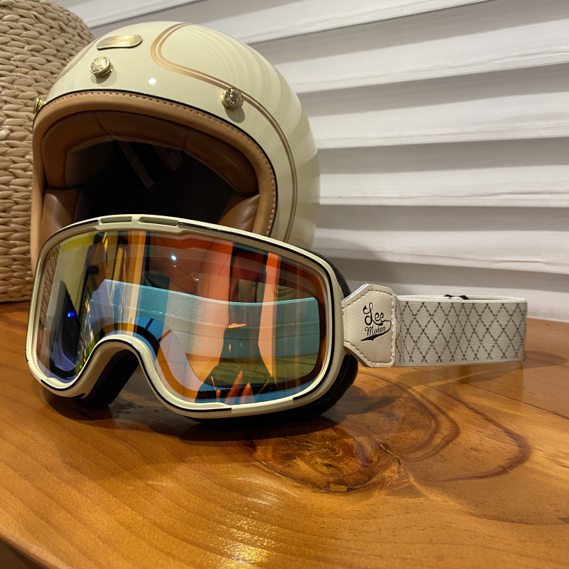 雷摩机车风镜防雾镜片大框复古