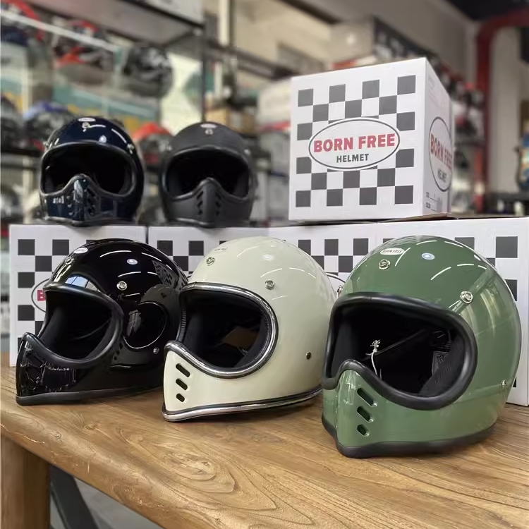bornfree复古小盔体轻量级全盔