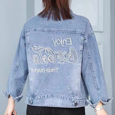 绣花牛仔外套女春秋短款长袖上衣