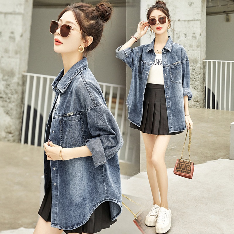 设计感牛仔外套女春季慵懒风上衣