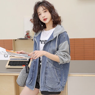 外套 开衫 清仓捡漏商场专柜一线品牌秋季 欧货宽松牛仔连帽春秋女装