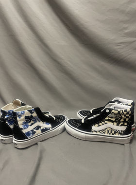 vans印花系带男女板鞋高帮