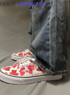 VANS AUTHENTIC 红色爱心印花低帮男女帆布鞋板鞋 VN0A348A40Q