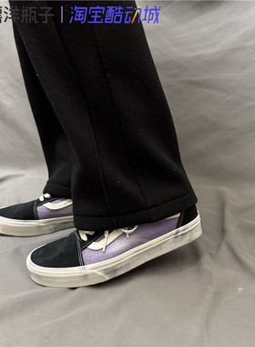 Vans Old Skool 黑紫色做旧复古男女同款 低帮板鞋 VN000CR5PRP
