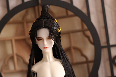 洛珞轩原创BJD三四分造型假发 古风造型毛发 古装假发【小黄叽】