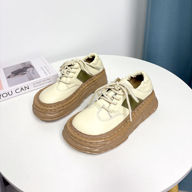 手工原创春季新款真皮大头丑萌鞋小个子厚底增高运动休闲鞋女软底,女鞋,松糕（摇摇）鞋,淘宝优惠券,粉丝福利购,淘宝优惠卷