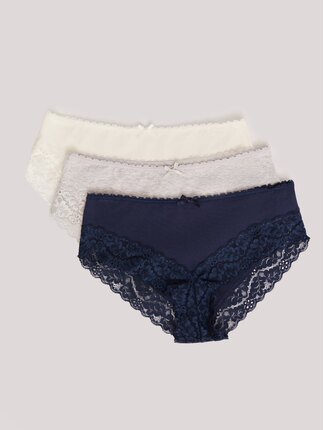 出俄罗斯16美金女款纯棉三色基础三角内裤底裤