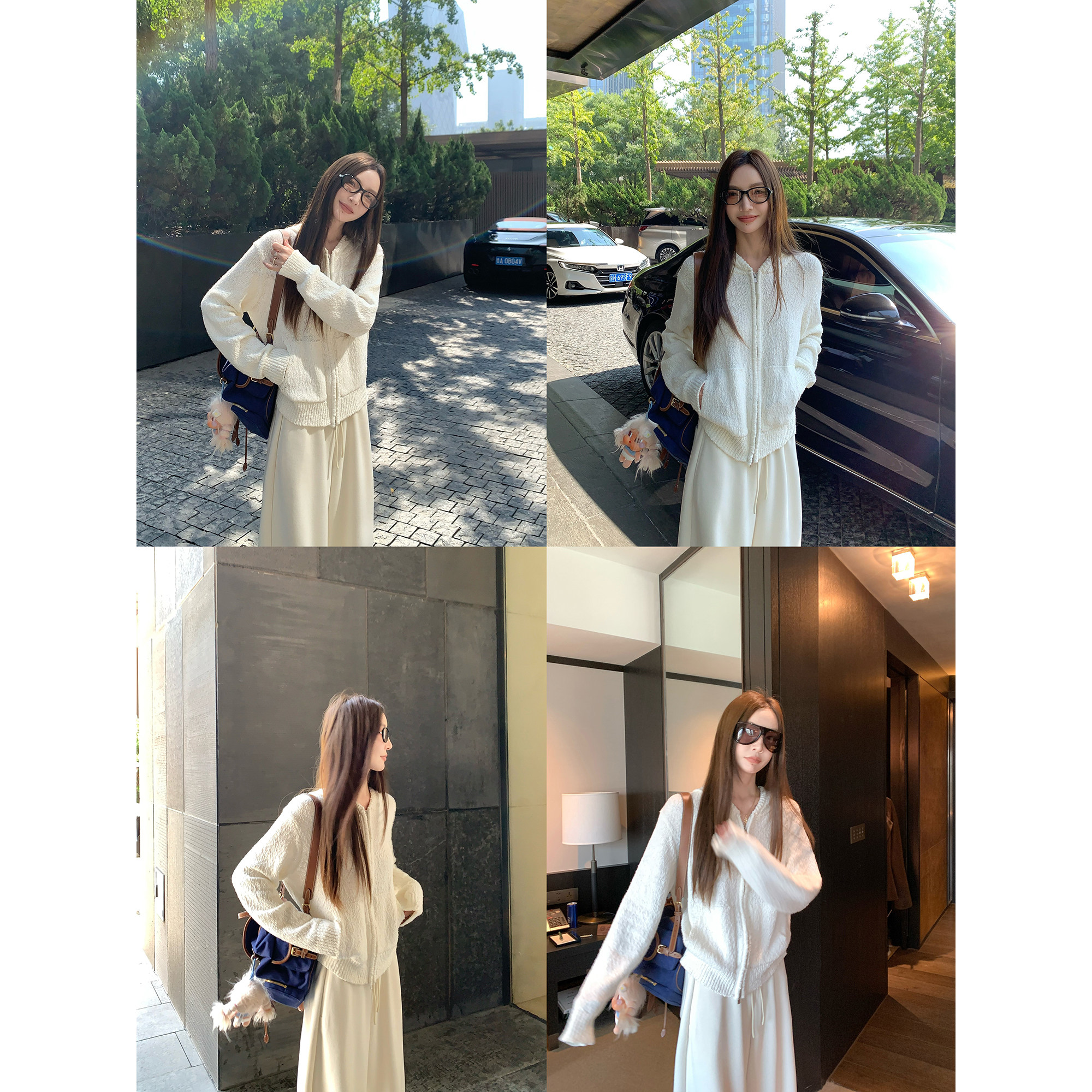 大小姐77 自留日常好穿松弛感定制纱线连帽拉链显瘦针织开衫帽衫图片